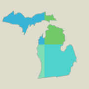 Michigan locator map - boating opportunities.