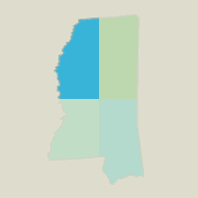 Northwest Mississippi boating map.