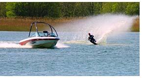 Water Skiier Skiing Behind a Ski Boat