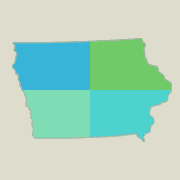Iowa locator map - boating opportunities.
