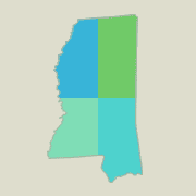Mississippi locator map - boating opportunities.